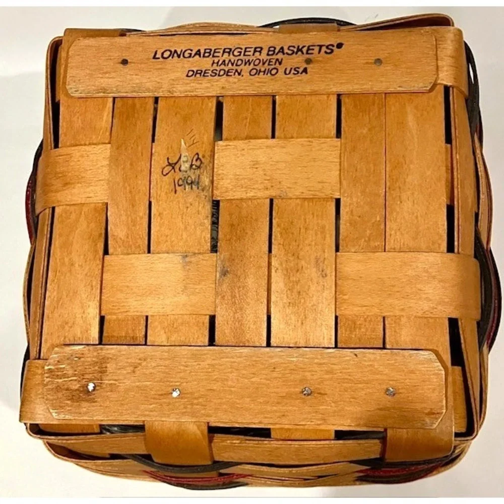 Longaberger 1994 Basket with Protector Liner Handwoven  Vintage